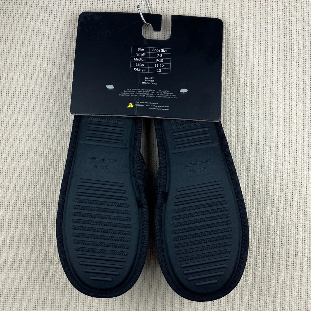 True Religion Horseshoe Slippers Gray Red NWT